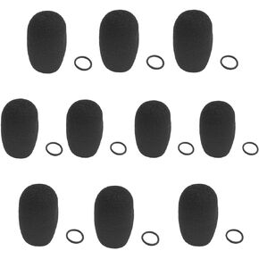 Boom Mic Windscreen Sock Flight Helmet Headset Foam Microphone Cover Long Small Medium Large Windsocks Windshield Shield for Bose a20 a30 for Peltor Comtac 3 Tactical 6s Headphone(Black,10Pack)