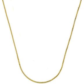 Verona Jewelers Sterling Silver .7MM- 1MM Unisex Gold Plated Box Chain Necklace - Pure .925 Sterling Silver