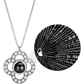 قلادة على شكل قلب وردي لعيد الأم، قلادة على شكل قلب الحب إلى الأبد، قلادة على شكل حرف أمي، قلادة من الفضة الكريستالية المتلألئة، أنا أحبك بـ 100 لغة، قلادة أمي على شكل حرف حب رومانسي in Kuwait