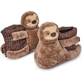Coddies Sloth Slippers - Sloth Shoes - Sloth Gifts - Funny Plush Slippers for Men, Women & Kids
