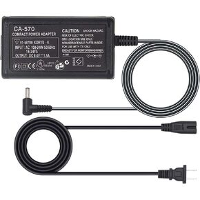 CA-570 AC Adapter Charger Compatible with Canon XA25,XA10,XA-20,Canon XA30,HG20,XH-A1,XA-30,Vixia HF100, XA11,HF G20,Vixia HG21,Vixia HFM31, Vixia HF G20,FS200,FS3000,Canon ZR60,HV30,HV20,HV20A,HV40