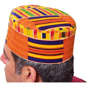 Kente Kufi Hats for Men Ideal for Matching African Mens Clothing and African Attire for Women
