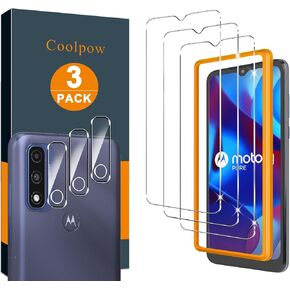 【3+3 عبوات】Coolpow مصمم لواقي الشاشة النقي Motorola Moto G من الزجاج المقوى، أداة سهلة التثبيت، صلابة 9H، مضادة للخدش، فائقة الدقة، مقاومة للخدش، سهلة التركيب، صديقة للحافظة، خالية من الفقاعات in Kuwait