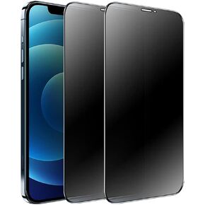 [عبوتان متوافقتان مع iPhone 12 و12 Pro 6.1" واقي شاشة للخصوصية غير لامع، 9H فائق الصلابة مقاوم للخدش ومضاد لبصمات الأصابع، طبقة زجاجية مقواة بحافة مستديرة وتغطية كاملة