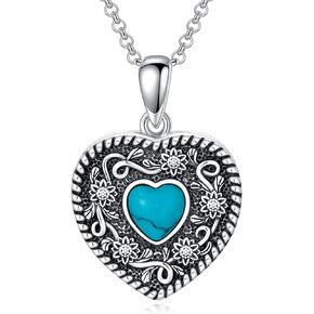Sunflower Heart Shaped Locket Necklace That Holds Pictures Sterling Silver Custom Jewelry Personalized Heart Photo Necklace for Women Girls