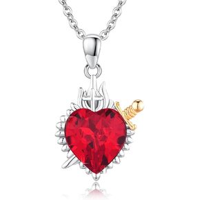 القلب المقدس ليسوع قلادة 925 الفضة الاسترليني القلب المقدس قلادة قلادة تميمة المسيحية مجوهرات للنساء الفتيات in Kuwait