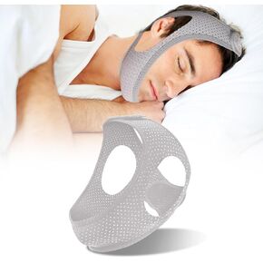 Breathable Anti Snore Chin Strap Stop Snoring Sleep Belt Jaw Support Solution Safety for Men &Women (Black)