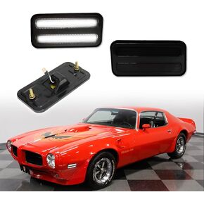 for 1970 1971 1972 1973 1974 1975 1976 1977 1978 1979 1980 1981 Pontiac Firebird Trans Am Side Marker Light Smoked Lens Amber & Red LED Lamp 5963135 5963136
