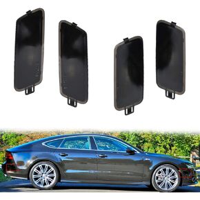 ADIIL 4PCS Full LED Side Marker Lights for 2012-2018 Audi A7 S7 RS7 Quattro Type 4G8 Smoked Lens Bumper Turn Signal Lights,Front(Amber)/Rear(Red)