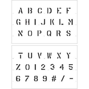 3/4 inch Military Letter and Number Stencil Set | 10 mil | Paint Stencils for Labels and Wall Signs