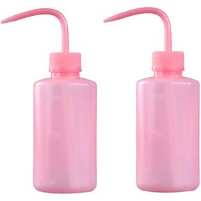 2 Pcs 250ml Tattoo Wash Bottles Eyelash Washing Bottles Succulent Plant Watering Bottle Safety Rinse Water Bottles Plastic Squeeze Bottle Eyelash Extension Tools Pink