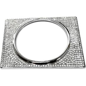 Compatible with 2019-2021 Lexus RX350 RX450 Bling Accessories Car Interior Watch Clock Rhinestone Decals cover (Silver, for RX 2019-2021 without 2 holes)