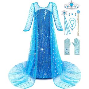Princess Dresses for Girls Luxury Sequin Princess Costume Kids Fancy Dress up for Halloween Carnival Party Cosplay