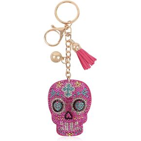 RIAH FASHION Cute Keychain Bag Charm Key Ring - Purse Pendant Tassel Fruits, Animals, College Team, Wristlet Strap Lanyard