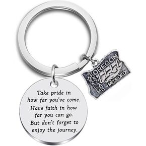 Long Distance Gift Take Pride in How Far You Have Come Keychain USA Map Key Chain Graduates Gifts for Her