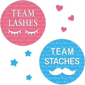 168 Pieces Colored Gold Stamping Gender Reveal Stickers,2 Inch Gold Glitter Team Girl and Boy Waterproof Label,for Gender Reveal Party Games Supplies, for Baby Showers or Gender Reveal Party