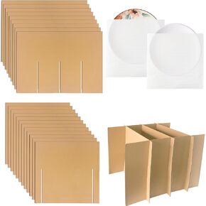 4 Sets Dish Packing Kit, Glass Divider Kits for Moving, Dish Packing Moving Boxes Kit, 20 Pcs Cardboard Dividers with 30 Pcs Cushion Foam Pouches Fits in 16 x 12 x 12 Inch Box (Box Not Included)