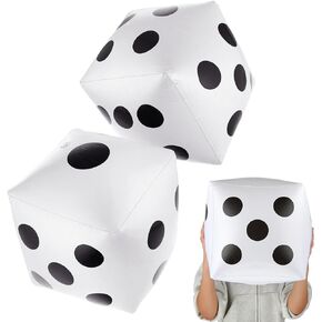 Inflatable Dice Giant Dice Jumbo Dice Big Dice Large Dice Balloons Huge Dice for Pool Games Lawn Games Party Favour, 2 Pcs, 30cm, White