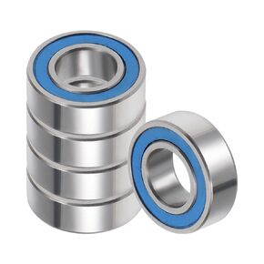 5pcs Deep Groove Ball Bearings - [6mm x 12mm x 4mm] Chrome Steel Balls for Motors Machine Tool Gearboxes Bearing Use, Double Seal ABEC3