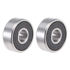 uxcell R2-2RS Deep Groove Ball Bearing 1/8"x3/8"x5/32" Double Sealed Chrome Steel Bearings 2-Pack
