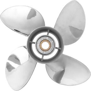 Qiilu Boat Outboard Propeller, 4-Blade Outboard Propeller Stainless Steel 13 x 19 RH Pitch Fit for YAMAHA 50‑130HP Engine in Saudi Arabia