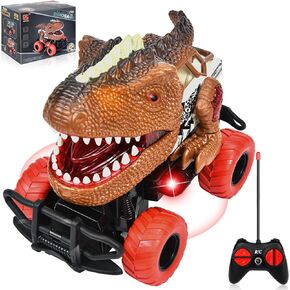 Dinosaur Remote Control Toys Car for Toddlers, RC Car Toys 3 4 5 6 Year Olds, Dinosaur Toys for Ages 3-12 - Easter or Birthday Gift for Kids Boys and Girls (Green)