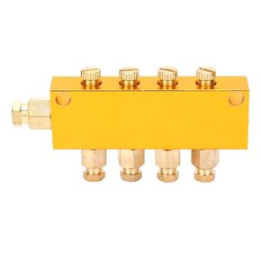 Oil Distributor,B Type 4 Way Adjustable Lube Oil Piston Divider Valve 1 Inlet 4 Outlet
