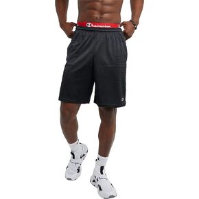 Champion, Men's Mesh Gym, Lightweight Athletic Shorts (Reg Tall), Black C Patch Logo, 3X-Large Big