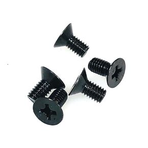 M4 x 8mm (M4 x L8, 0.7mm Pitch) Flat Head Phillips Drive Machine Screw - Black Oxide (Pack of 10)