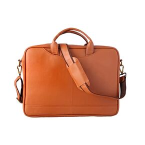 Tan brown Vegan Leather Slim Vintage Messenger Crossbody Satchel Shoulder Laptop Briefcase Sleeve Bags with Adjustable Strap for Office Work Travel Fits 14.5"Computer Laptop Tablet for Men Women
