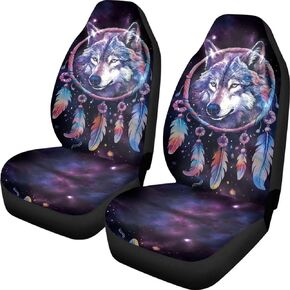 Geometric Bear Tribal Printed Car Seat Cover Front Seats Only Full Set of 2, Bucket Seat Protector Car Seat Cushions for Car, SUV, Truck or Van