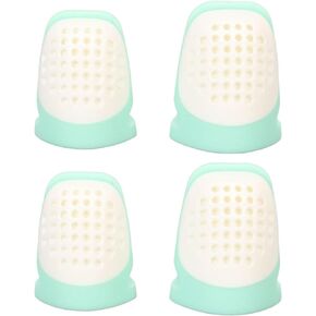 4Pcs Silicone Thimbles for Home Sewing Quilting, Soft Finger Protectors with Open Top, Multiple Usages, Half Open Type Craft Finger Tip Protector