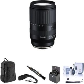 Tamron 18-300mm f/3.5-6.3 Di III-A VC VXD Lens for Sony E Bundle with Backpack, 67mm Filter Kit, Camera Strap, Lens Cleaner, Cleaning Kit, Universal Lens Cap Tether