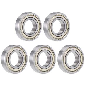 uxcell 6301ZZ Deep Groove Ball Bearing 12x37x12mm Double Shielded Chrome Steel Bearings 5-Pack