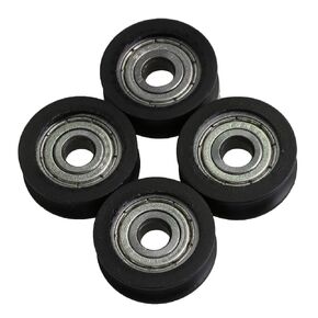 CNBTR 4Pcs U Type Groove Pulley Nylon Guide Pulley Rolling Bearing Roller Wheel 0.78" x 0.19" x 0.28"(ODxIDxThick) for Driving Mechanical Equipment or Used in Doors and Windows