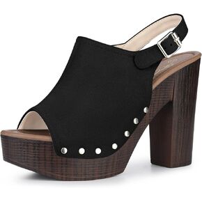 Perphy Women's Slingback Platform Chunky High Heel Sandals in Saudi Arabia