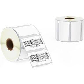 BETCKEY - ملصقات DYMO 30334 (2-1/4" x 1-1/4") متعددة الأغراض للرموز الشريطية/FNSKU، مثقوبة، متوافقة مع طابعات DYMO Labelwriter 450 و4XL وRollo وZebra المكتبية [16 لفة/16000 ملصق]