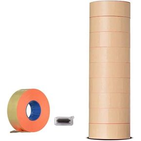 Veltec Premium 2212 Pricing Labels for Garvey and Contact 22-6 22-7 22-8 Price Gun - 9 Rolls, 11,000 Labels and Free Inker (White)