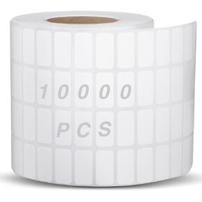 Marspark 10000 Pcs Diamond Painting Storage Containers Labels White Diamond Art Stickers Small Blank Name Number Painting Tag Mini Self Adhesive Rectangle Labels Writable Sticker for Office Home DIY