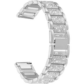 سوار ساعة Abanen للنساء من Fossil Gen 5E 42 ملم / للنساء من الجيل 6، 18 ملم من خليط معدني خفيف الوزن من الكريستال اللامع حزام معصم سريع الفك لـ Fossil Q Venture Gen 4/3، رياضة نسائية