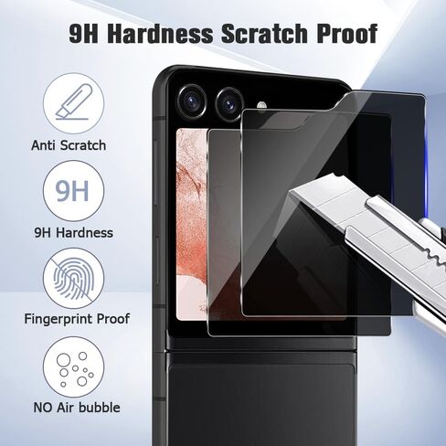 ممتاز [6 عبوات لواقي شاشة Samsung Galaxy Z Flip 5] عبوتان من غشاء TPU المرن للشاشة الداخلية + عبوتان من غشاء الزجاج المقوى للشاشة الخلفية + عبوتان من غشاء عدسة الكاميرا، سهل التركيب، بدون فقاعات in Kuwait