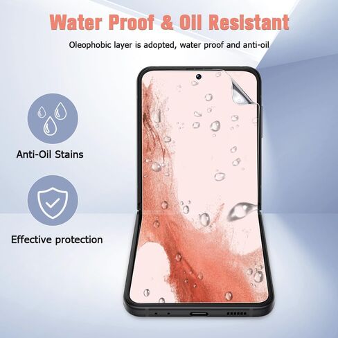 ممتاز [6 عبوات لواقي شاشة Samsung Galaxy Z Flip 5] عبوتان من غشاء TPU المرن للشاشة الداخلية + عبوتان من غشاء الزجاج المقوى للشاشة الخلفية + عبوتان من غشاء عدسة الكاميرا، سهل التركيب، بدون فقاعات in Kuwait