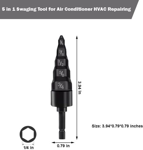 Swaging Tool HVAC,2PCS 5 in 1 Swaging Tool,1/4 Inch Drive Copper Expander for Air Conditioner HVAC Repairing in Saudi Arabia