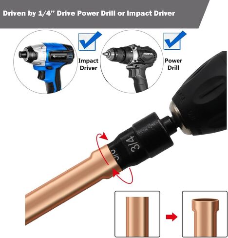 Swaging Tool HVAC,2PCS 5 in 1 Swaging Tool,1/4 Inch Drive Copper Expander for Air Conditioner HVAC Repairing in Saudi Arabia