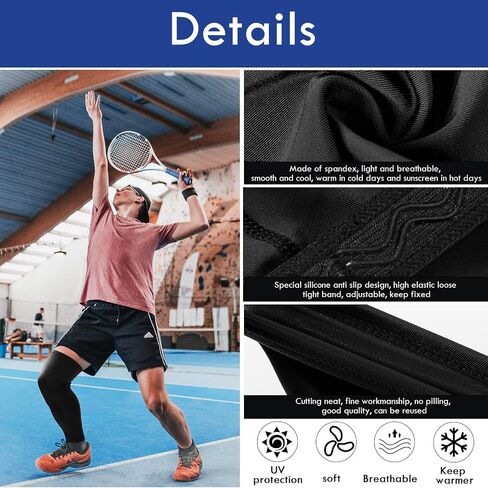Leg Sleeves Compression Long Knee Sleeve UV Protect for Men Women Sport Basketball Football in Kuwait