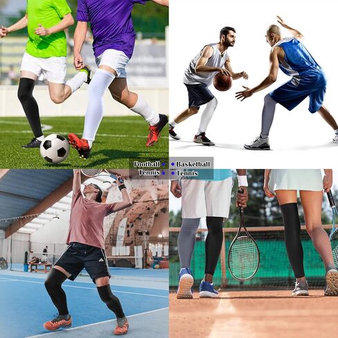 Leg Sleeves Compression Long Knee Sleeve UV Protect for Men Women Sport Basketball Football in Kuwait