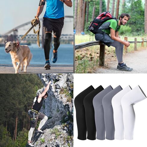 Leg Sleeves Compression Long Knee Sleeve UV Protect for Men Women Sport Basketball Football in Kuwait