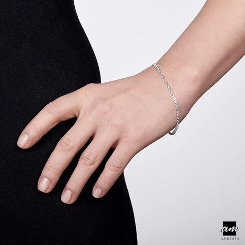 سوار أمبرتا 925 من الفضة الإسترليني 2.2 ملم بسلسلة بسمارك مقاس 7 بوصة 7.5 بوصة 8 بوصة in Kuwait