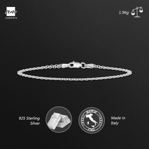 سوار أمبرتا 925 من الفضة الإسترليني 2.2 ملم بسلسلة بسمارك مقاس 7 بوصة 7.5 بوصة 8 بوصة in Kuwait