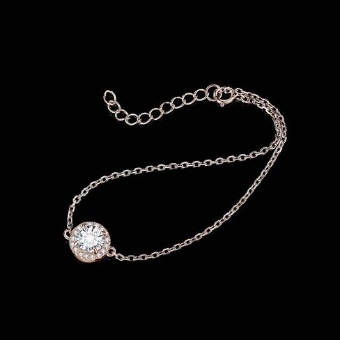 JewelryPalace 1.2 قيراط مكعب زركونيا قابل للتعديل هالة رابط سوار للنساء، جولة 14K الأبيض الأصفر ارتفع الذهب مطلي 925 سوار الفضة الاسترليني لها، سوار الذكرى السنوية المجوهرات هدية in Kuwait